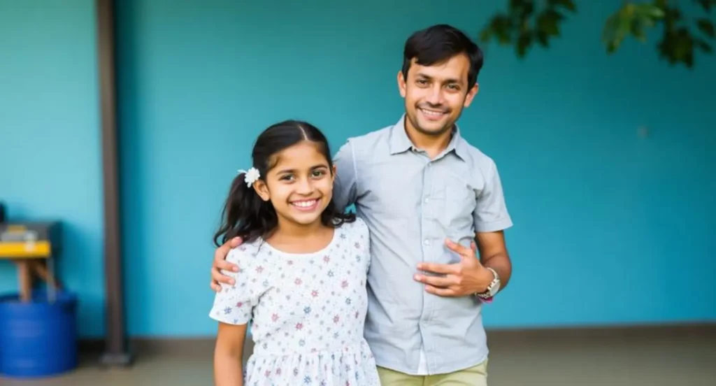 father and daughter caption
